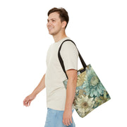 Floral Serenity Tote Bag, Elegantly Designed Reusable Shopping Bag