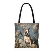 French Bulldog Floral Elegance Canvas Tote Bag, Stylish Gift for Dog Lovers