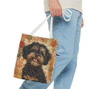 Yorkipoo Autumn Bloom Tote Bag, Eco-Friendly Canvas for Dog Lovers