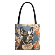 Frenchie Floral Canvas Tote Bag - Chic Gift for Dog Lovers