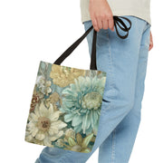 Floral Serenity Tote Bag, Elegantly Designed Reusable Shopping Bag