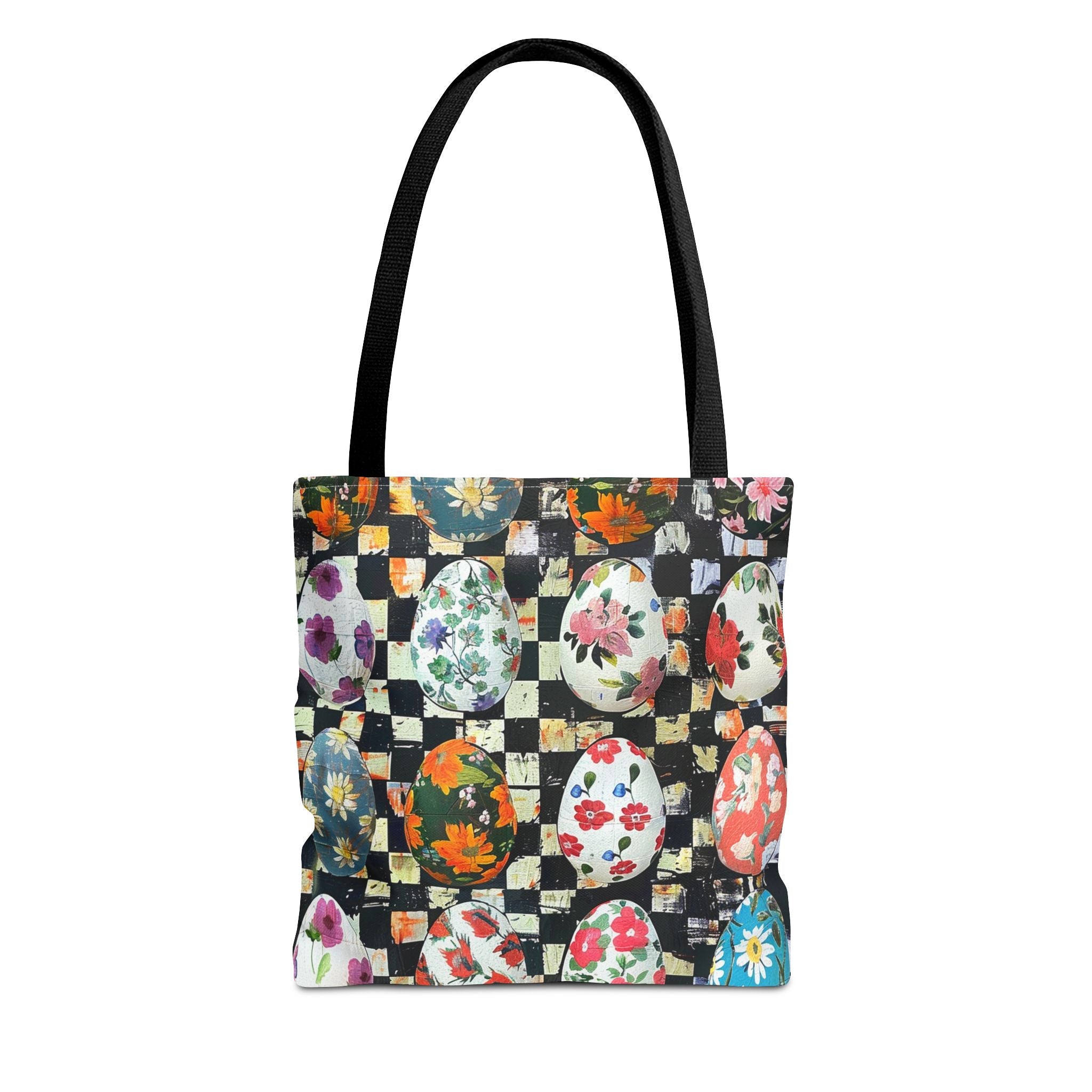 Floral Easter Egg Tote Bag, Eco-Friendly Canvas for Spring Outings