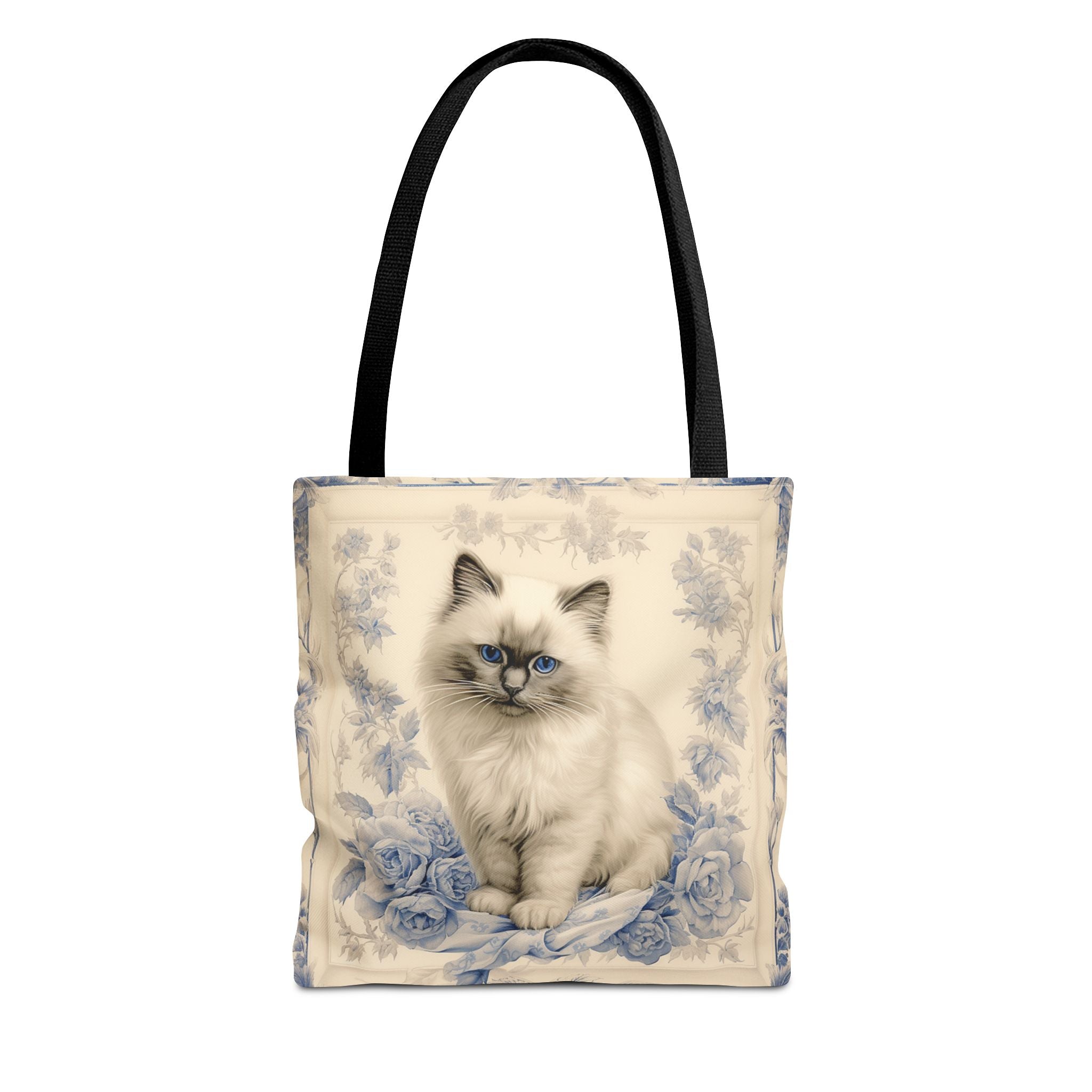 Birman Cat Blue Rose Art Tote Bag – Perfect Gift for Cat Lovers