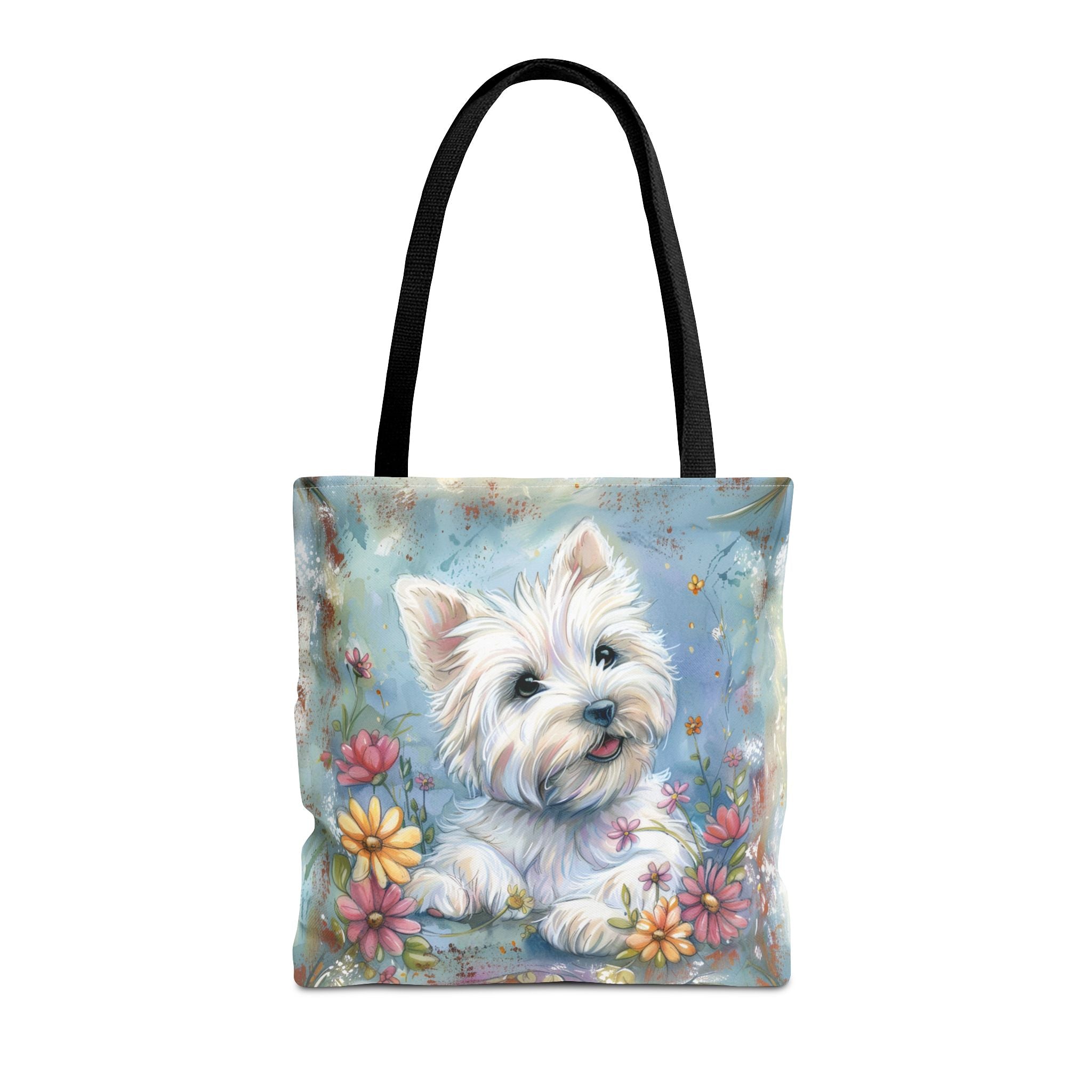 Westie Floral Bliss Tote Bag, Artistic Canvas for Dog Lovers