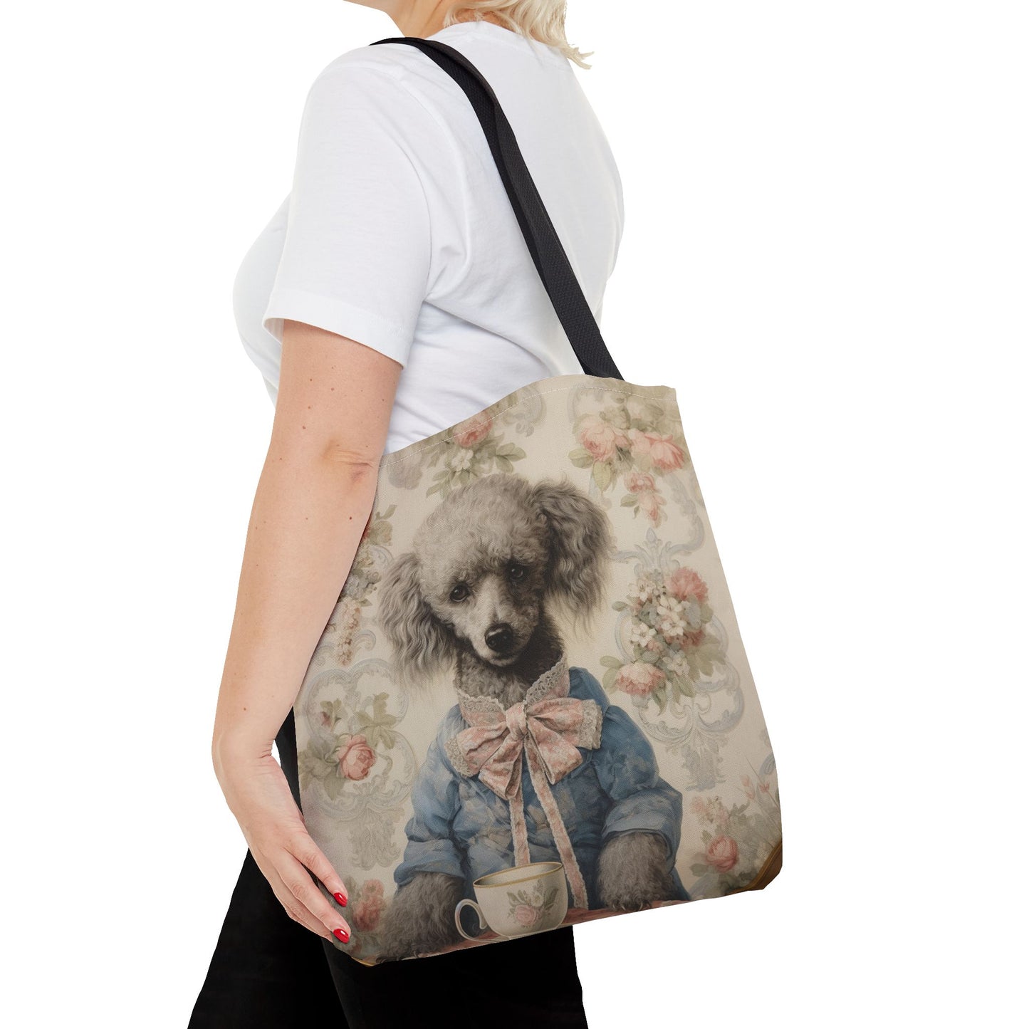 Elegant Poodle Floral Tote Bag, Perfect Gift for Dog Lovers