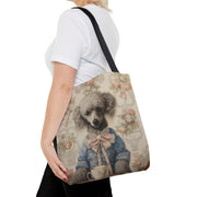 Elegant Poodle Floral Tote Bag, Perfect Gift for Dog Lovers