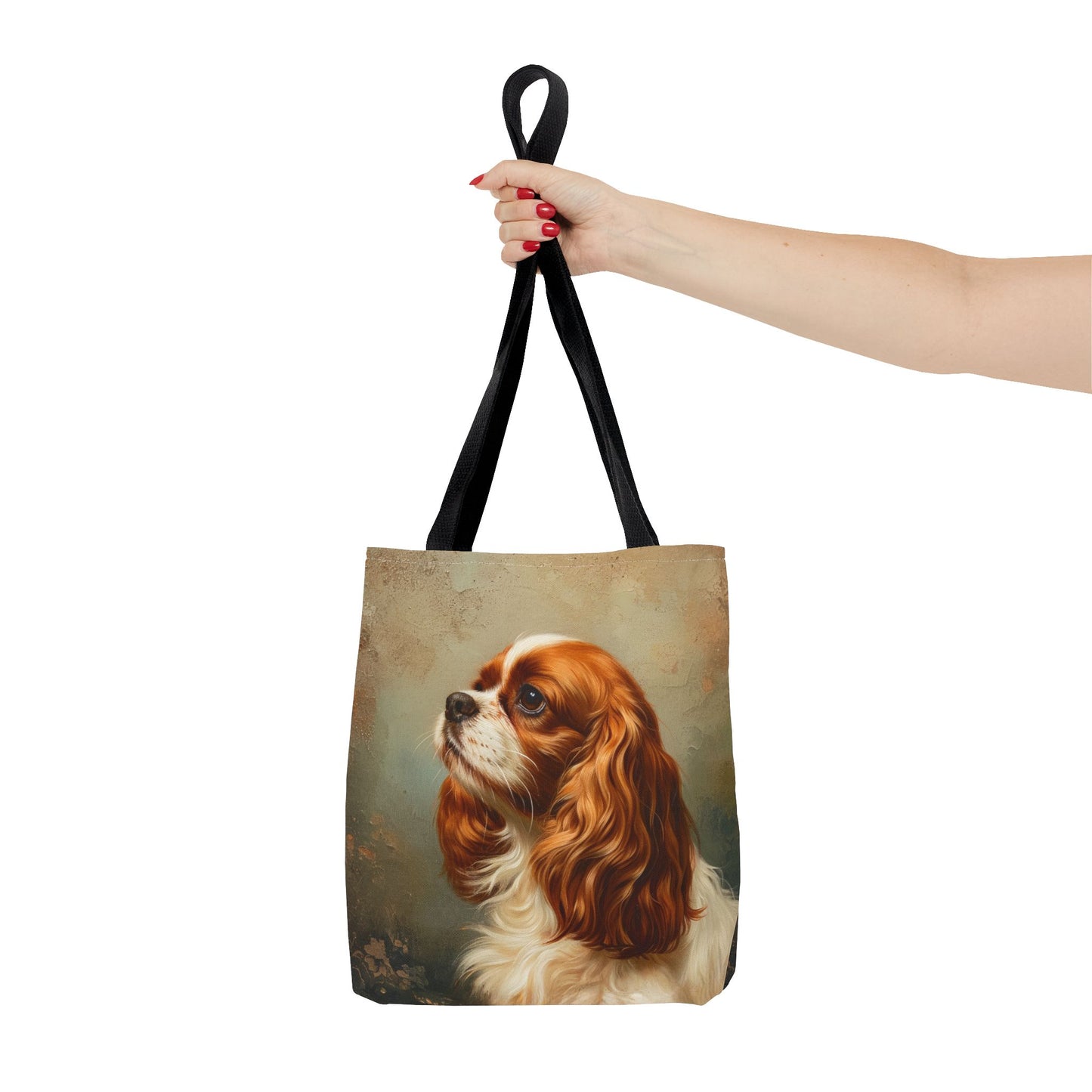 Cavalier King Charles Spaniel Artistic Canvas Tote Bag, Eco-Friendly Gift