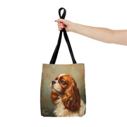 Cavalier King Charles Spaniel Artistic Canvas Tote Bag, Eco-Friendly Gift