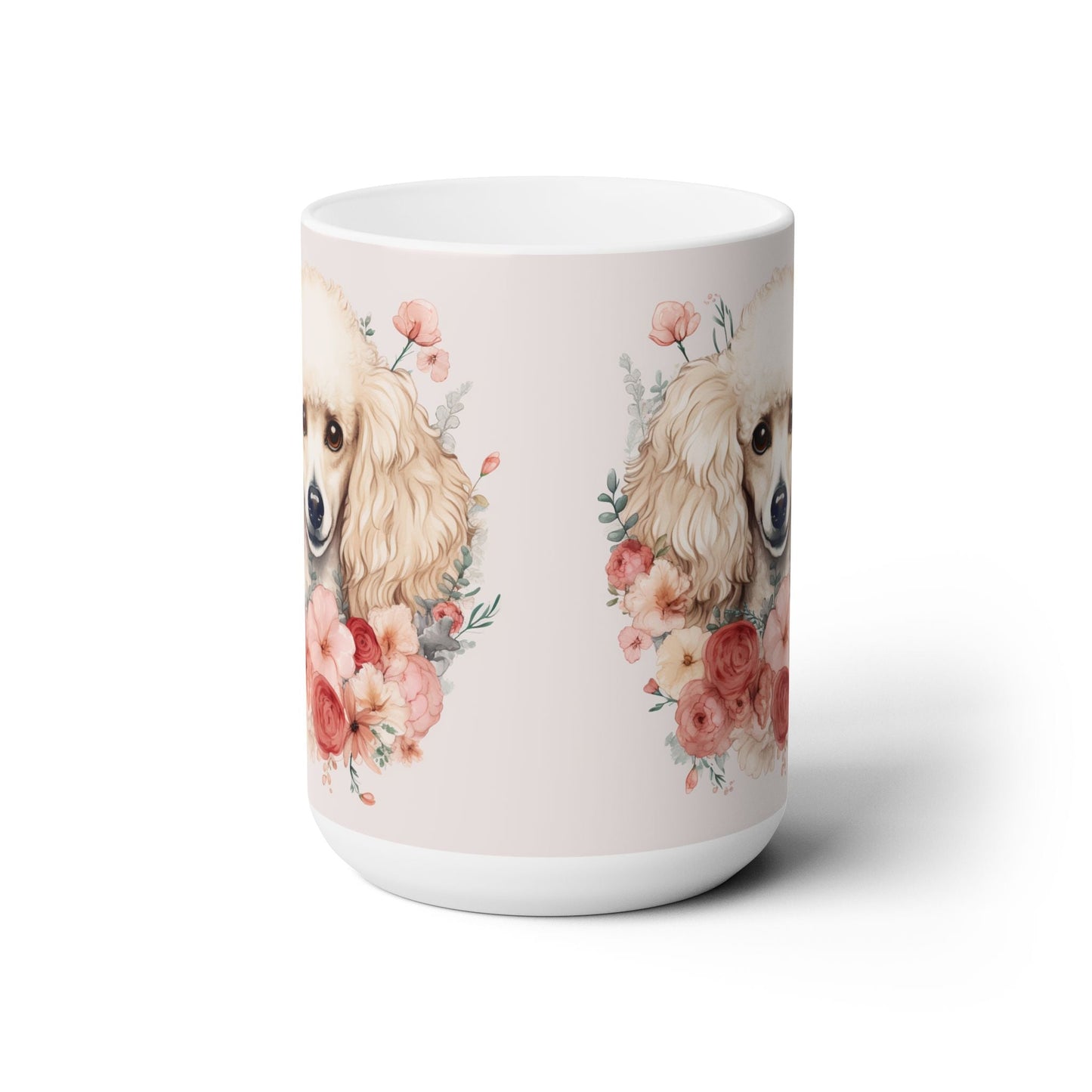 Elegant Poodle Floral Coffee Mug – Gift for Dog Lovers and Pet Parents