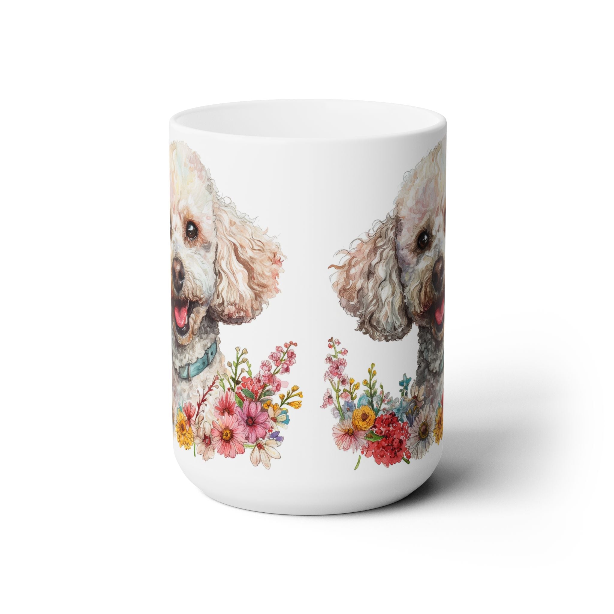 Charming Poodle Floral Mug – Perfect for Dog Moms & Pet Lovers