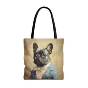 French Bulldog Aristocrat Canvas Tote Bag, Chic Gift for Dog Lovers