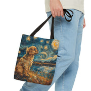 Golden Spaniel Starry Night Fan Tote, Artistic Pet Lover Gift