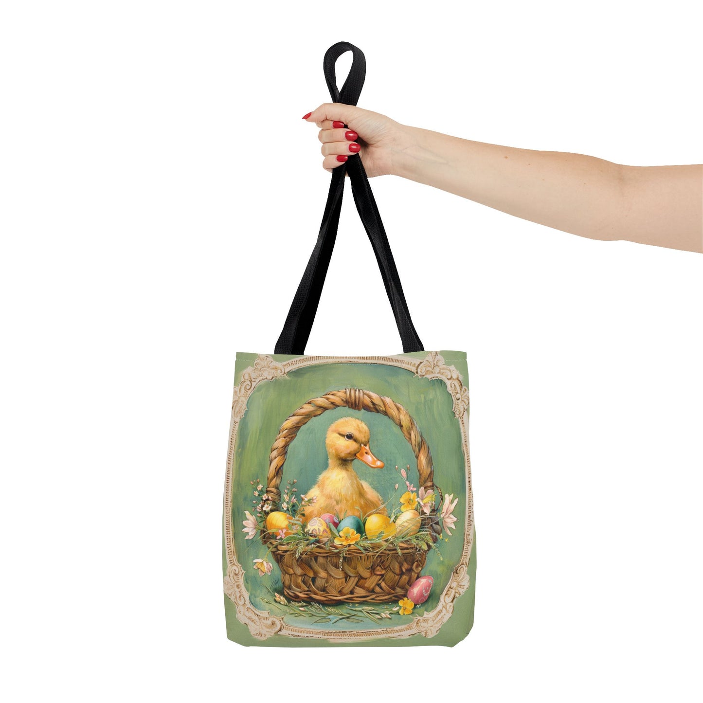 Whimsical Easter Duckling Tote Bag, Vintage Spring Design