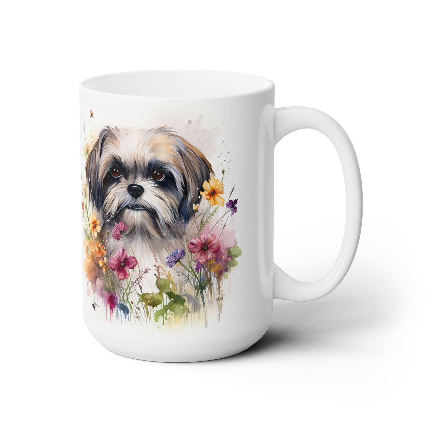 Shih Tzu Bloom Mug – Floral Dog Lover Gift, Coffee Mug, Tea Cup, Pet Mom Gift