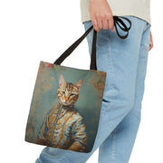 Elegant Bengal Cat Tote Bag, Artistic Eco-Friendly Canvas for Cat Lovers