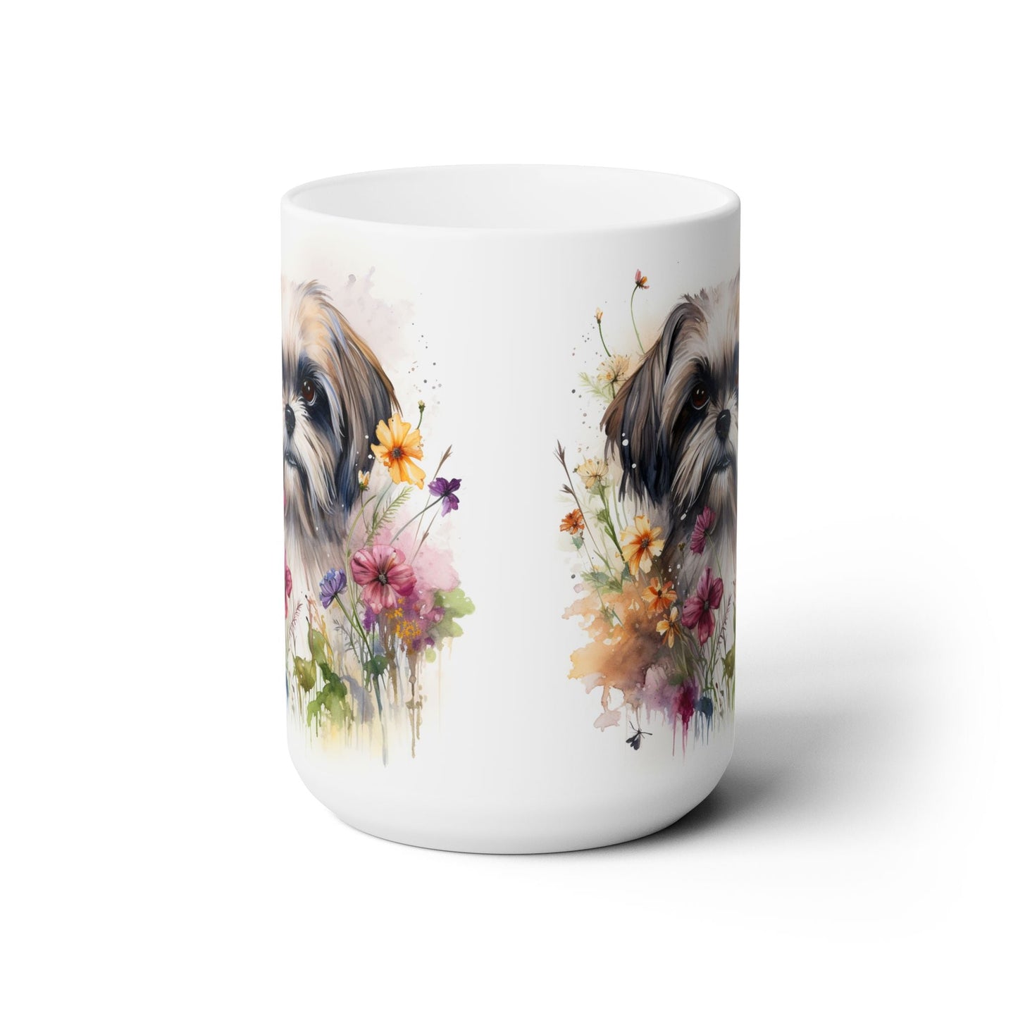 Shih Tzu Bloom Mug – Floral Dog Lover Gift, Coffee Mug, Tea Cup, Pet Mom Gift