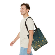 Midnight Floral Starry Canvas Tote Bag, Eco-Friendly Everyday Carry