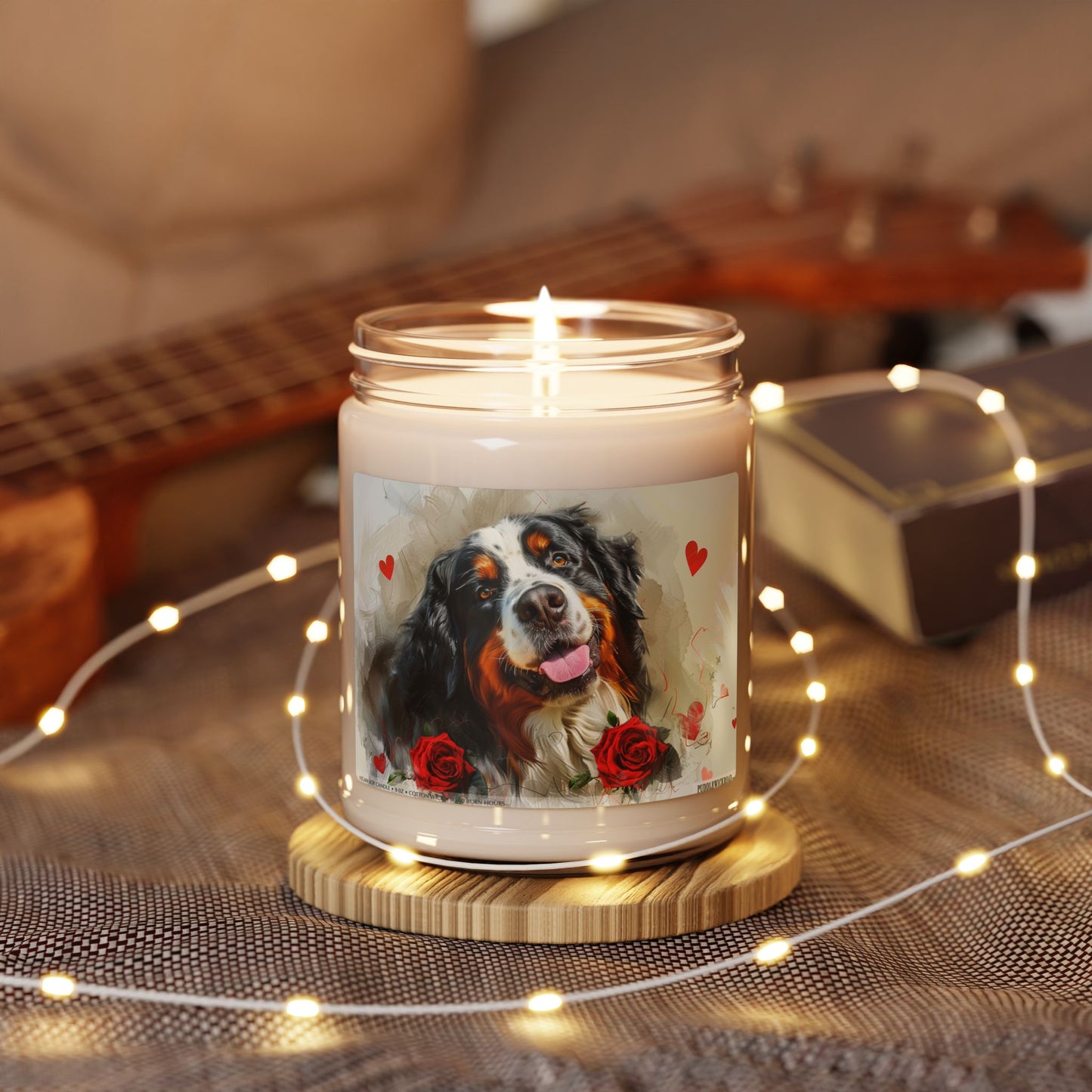 Bernese Mountain Dog Candle – Vintage Art Memorial Gift for Dog Lovers