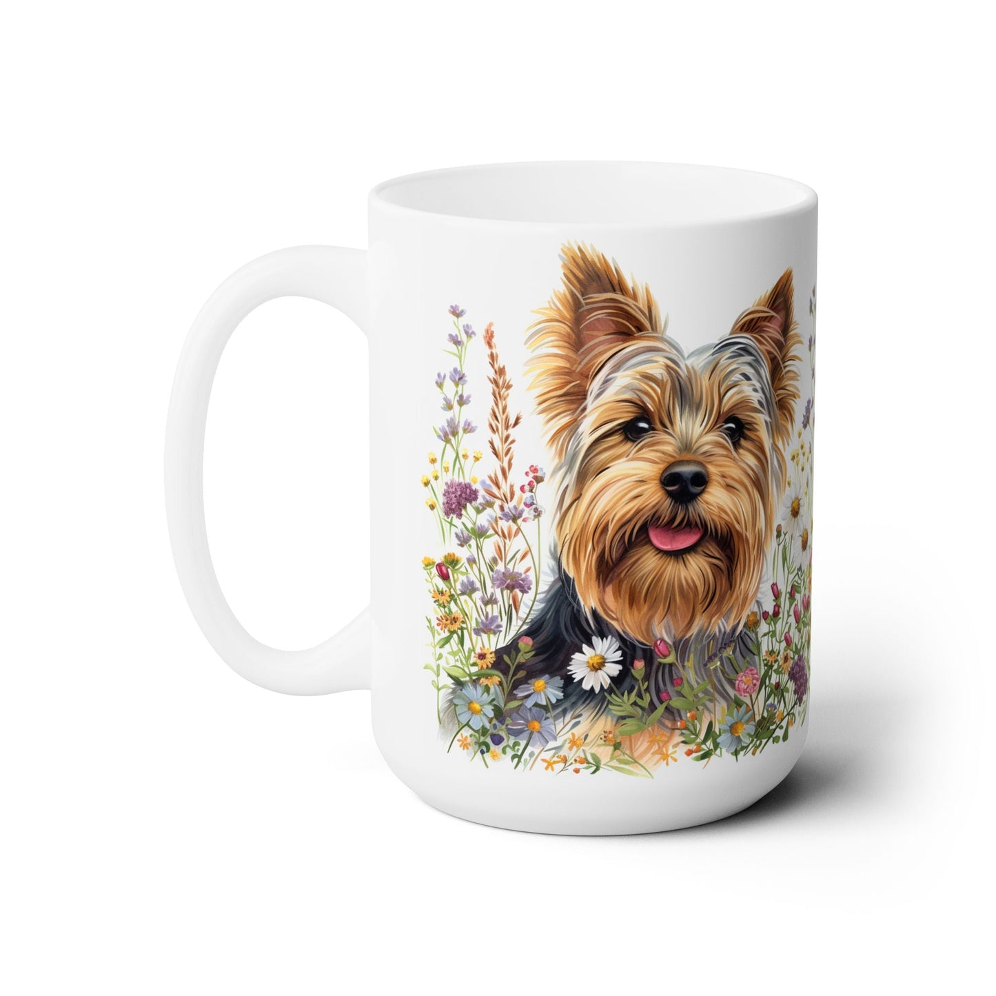 Yorkie Lover Floral Mug – Yorkshire Terrier Coffee Cup for Pet Parents