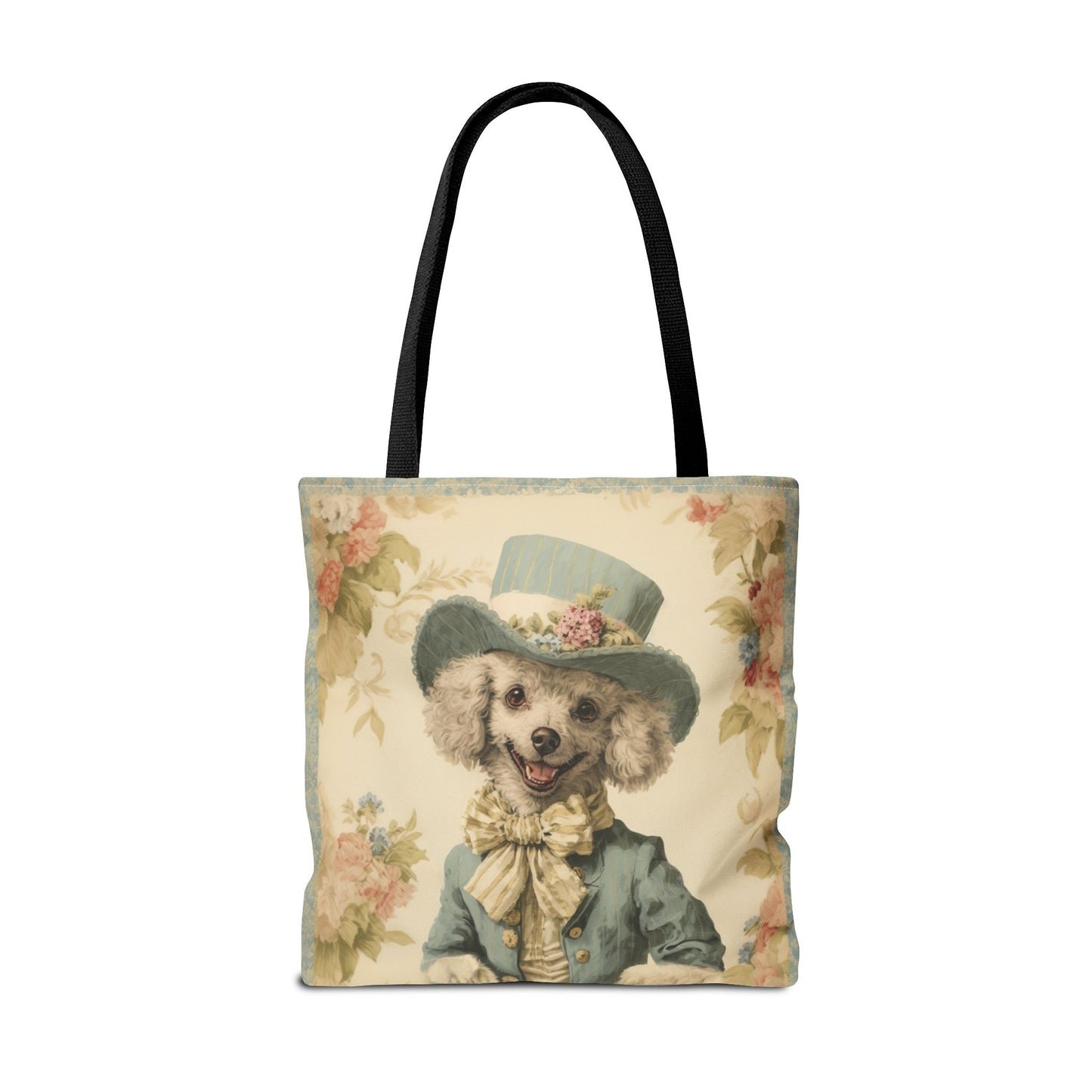 Poodle in Victorian Blue, Elegant Tote Bag for Dog Lovers