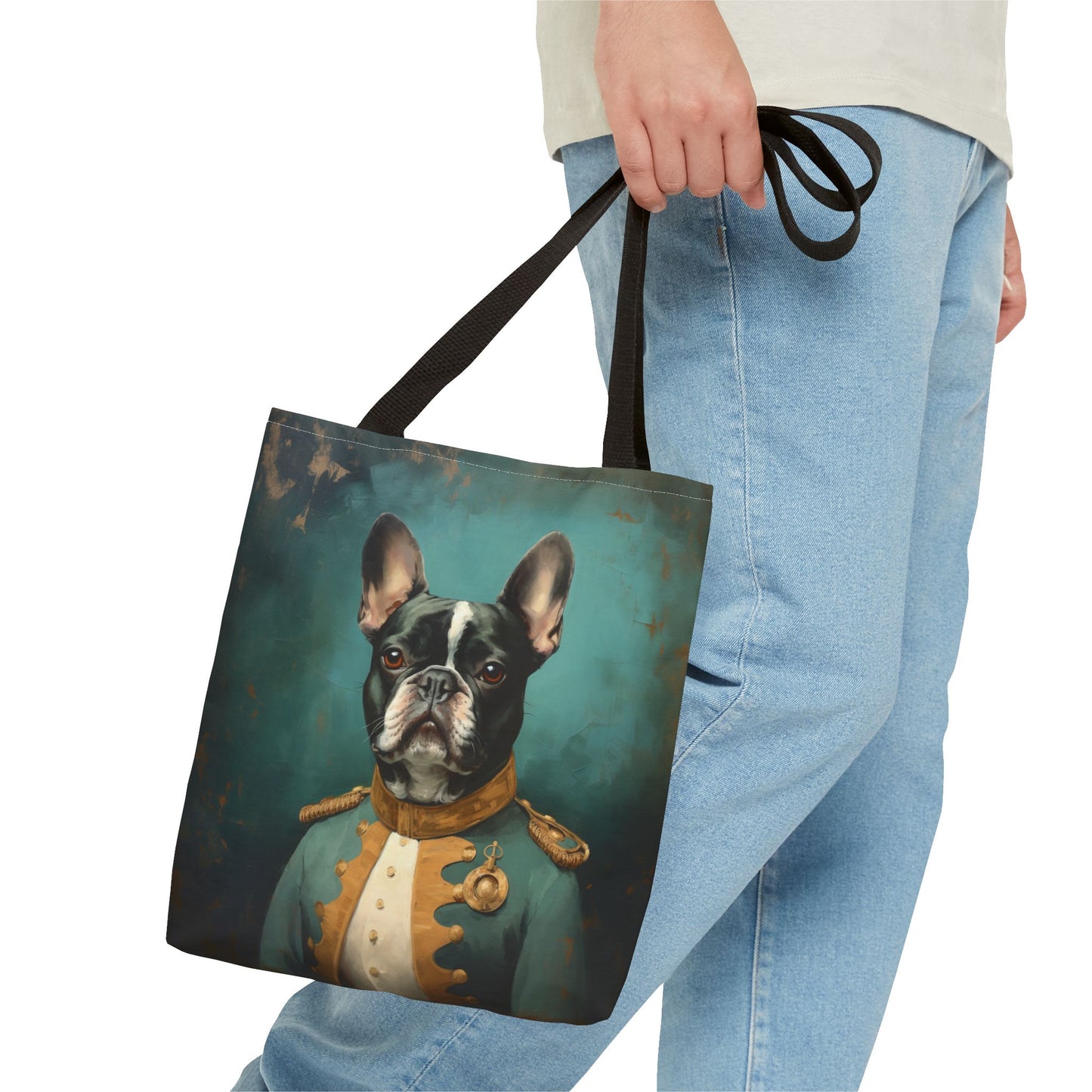 French Bulldog Commander Canvas Tote Bag – Stylish, Eco-Friendly Gift