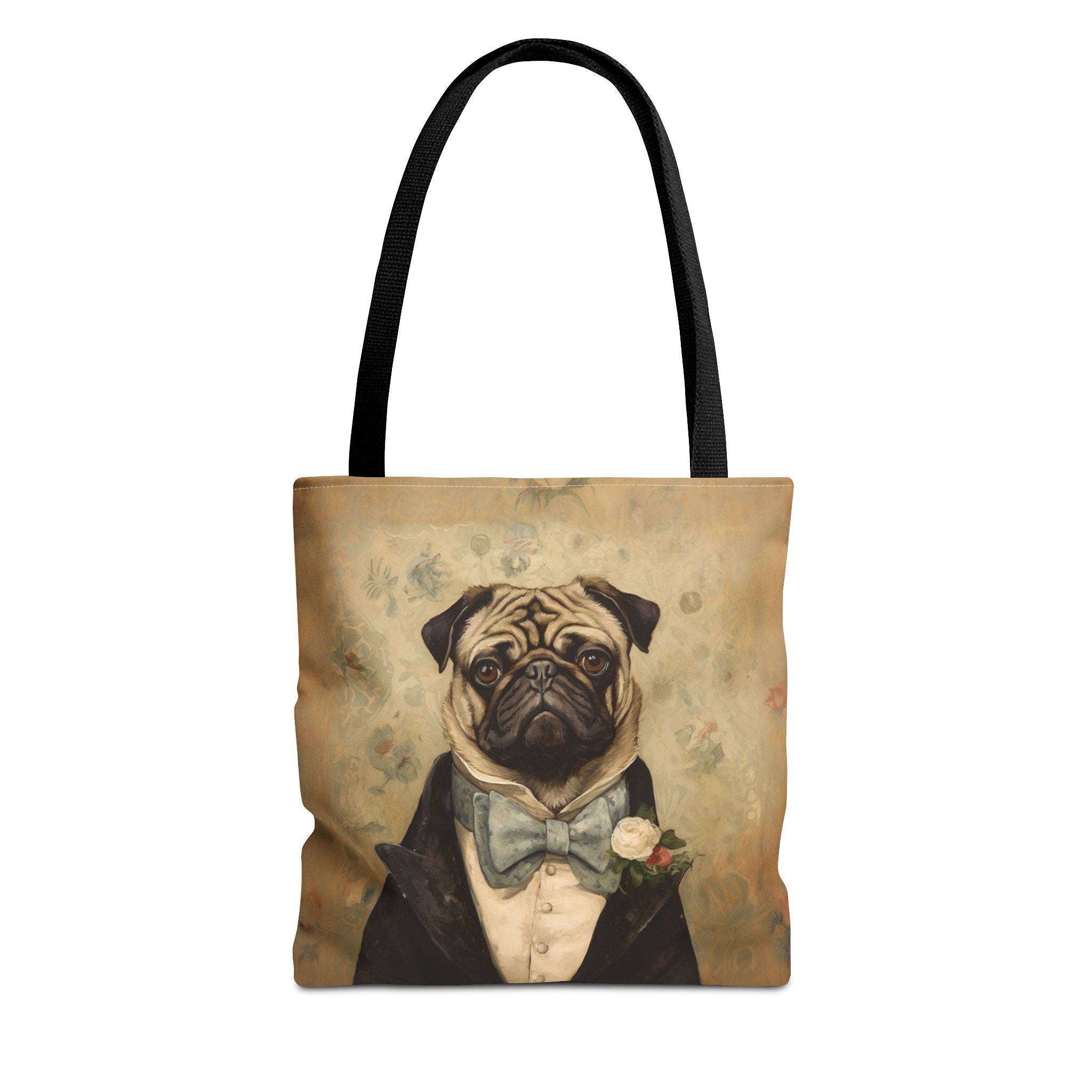 Sophisticated Pug Gentleman Tote Bag, Eco-Friendly Canvas Bag