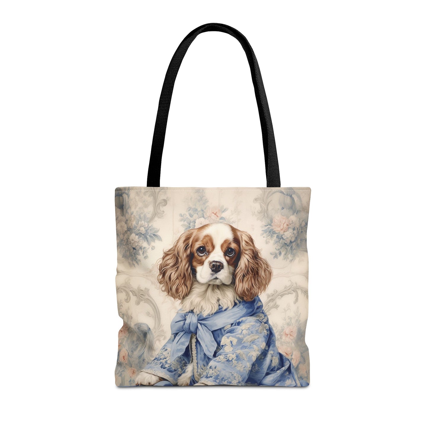 Regal Cavalier King Charles Spaniel Tote Bag - Elegant Canvas for Dog Lovers