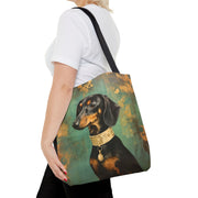 Dachshund Royal Portrait Tote Bag, Artistic Dog Lover Gift, Canvas Bag