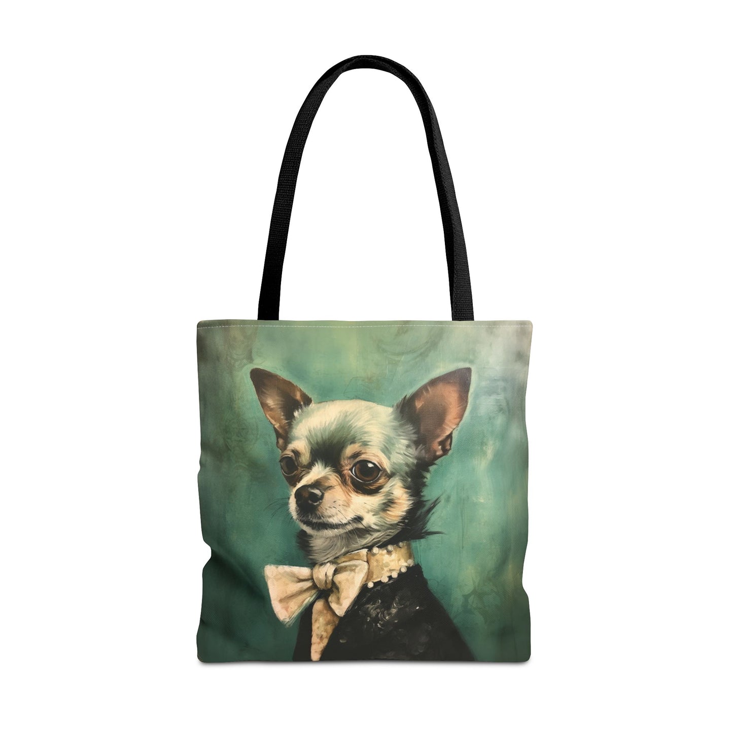 Chic Chihuahua Portrait Tote Bag, Elegant Eco-Friendly Canvas Design