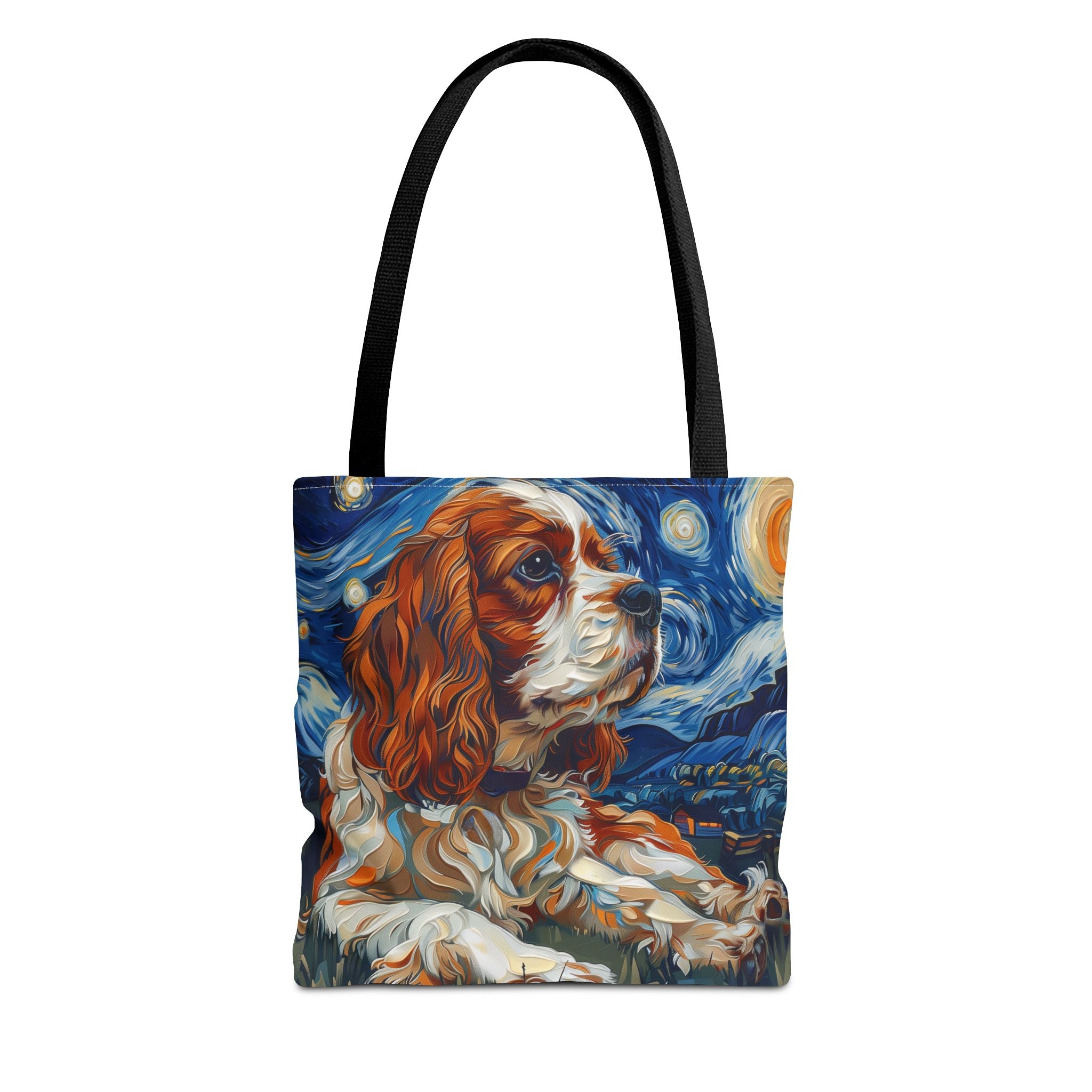 Cavalier King Charles Spaniel Starry Night Art Tote Bag, Eco-Friendly Gift