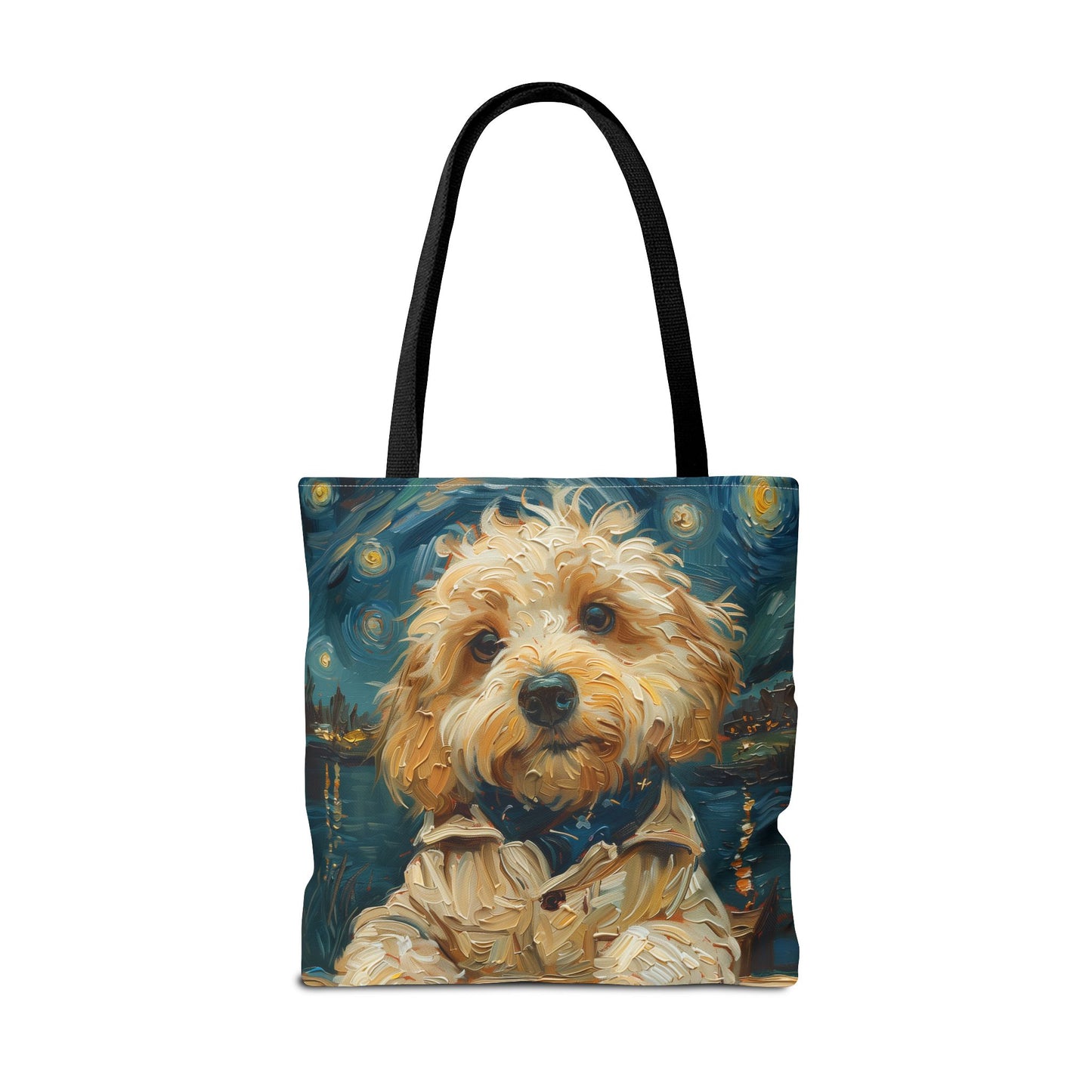 Golden Doodle Starry Night Tote Bag, Artistic Eco-Friendly Gift