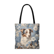 Australian Shepherd Floral Canvas Tote Bag - Eco-Friendly & Stylish