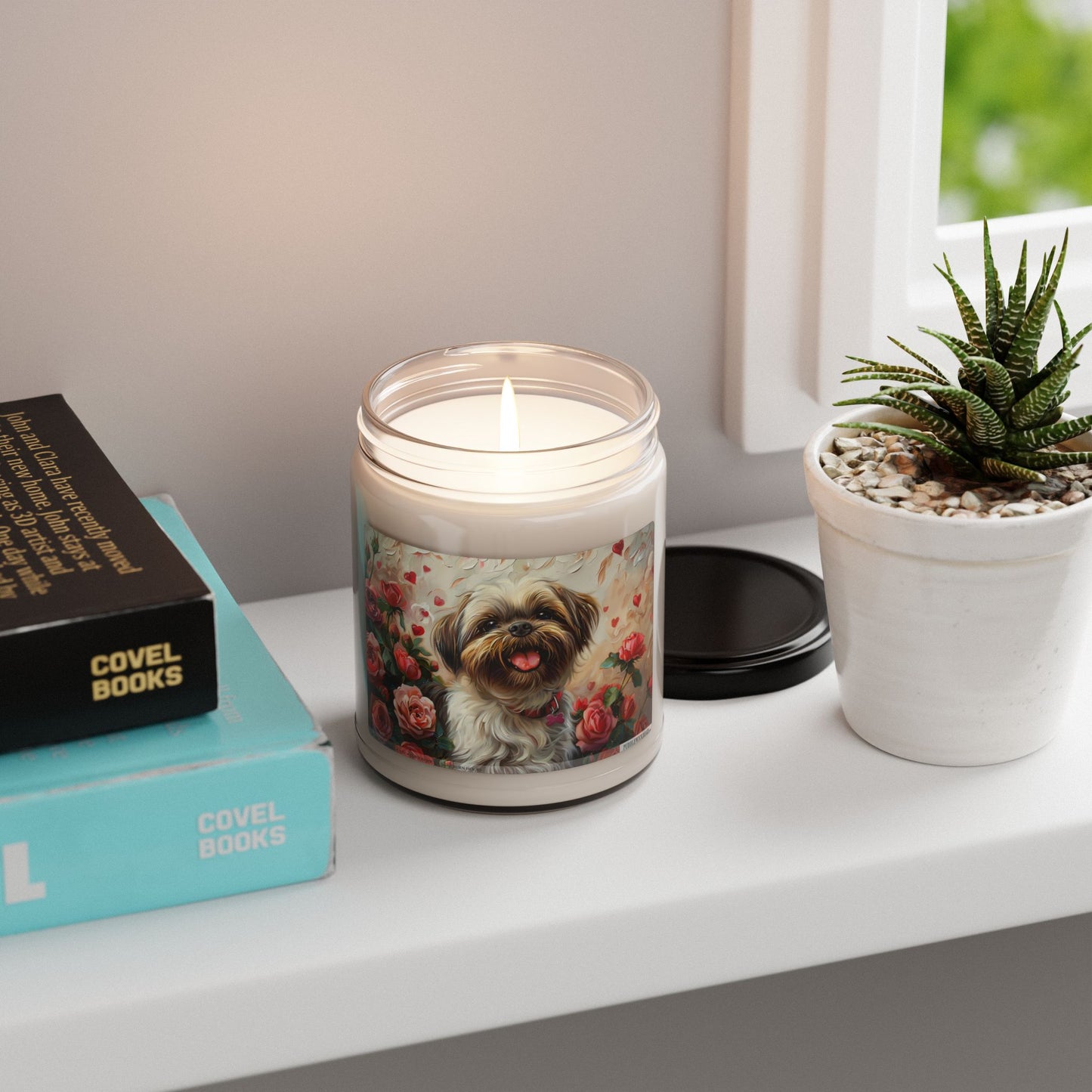 Shih Tzu Rose Garden Candle – Pet Lover Gift for Any Occasion