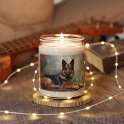 German Shepherd Tribute Candle - Vintage Art Soy Gift