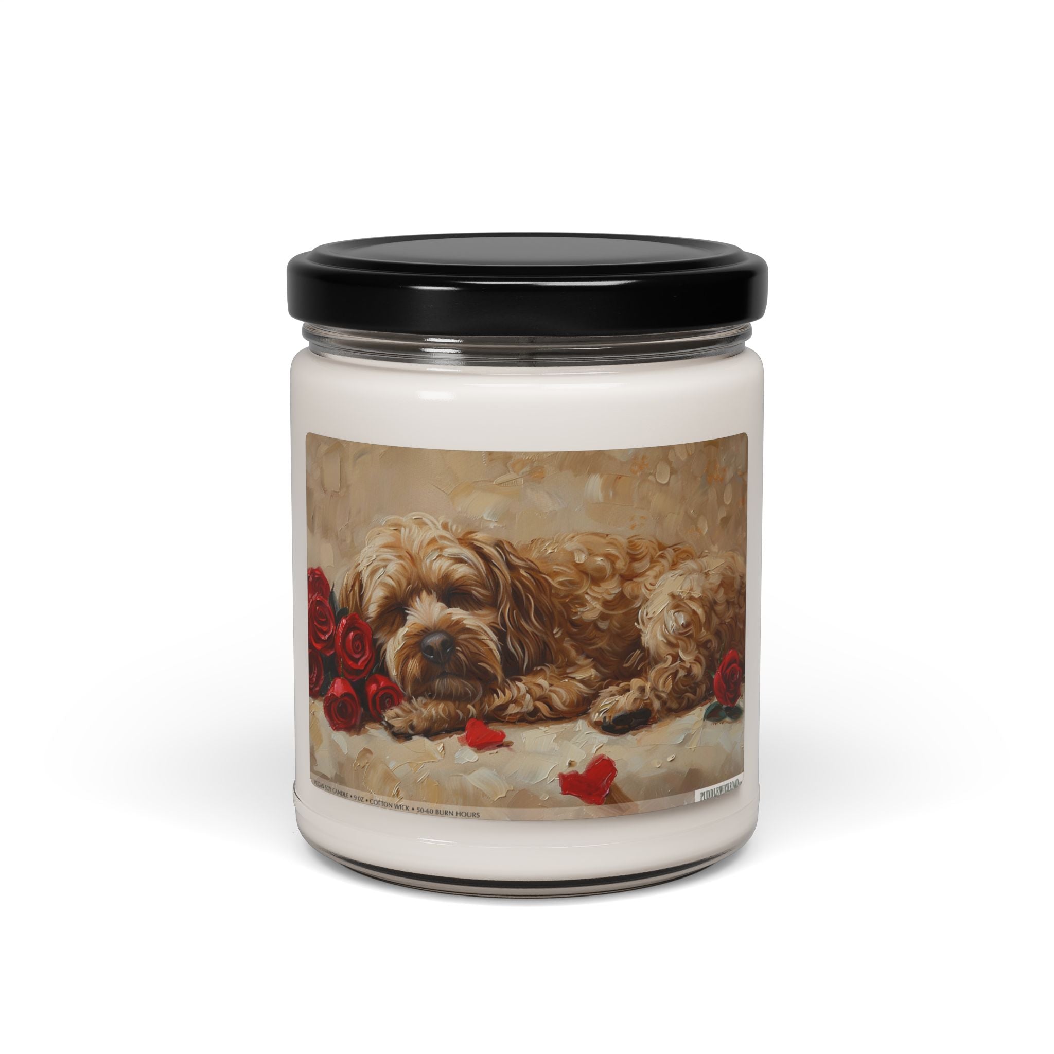 Cavapoo Memorial Candle with Roses – Perfect Gift for Dog Lovers