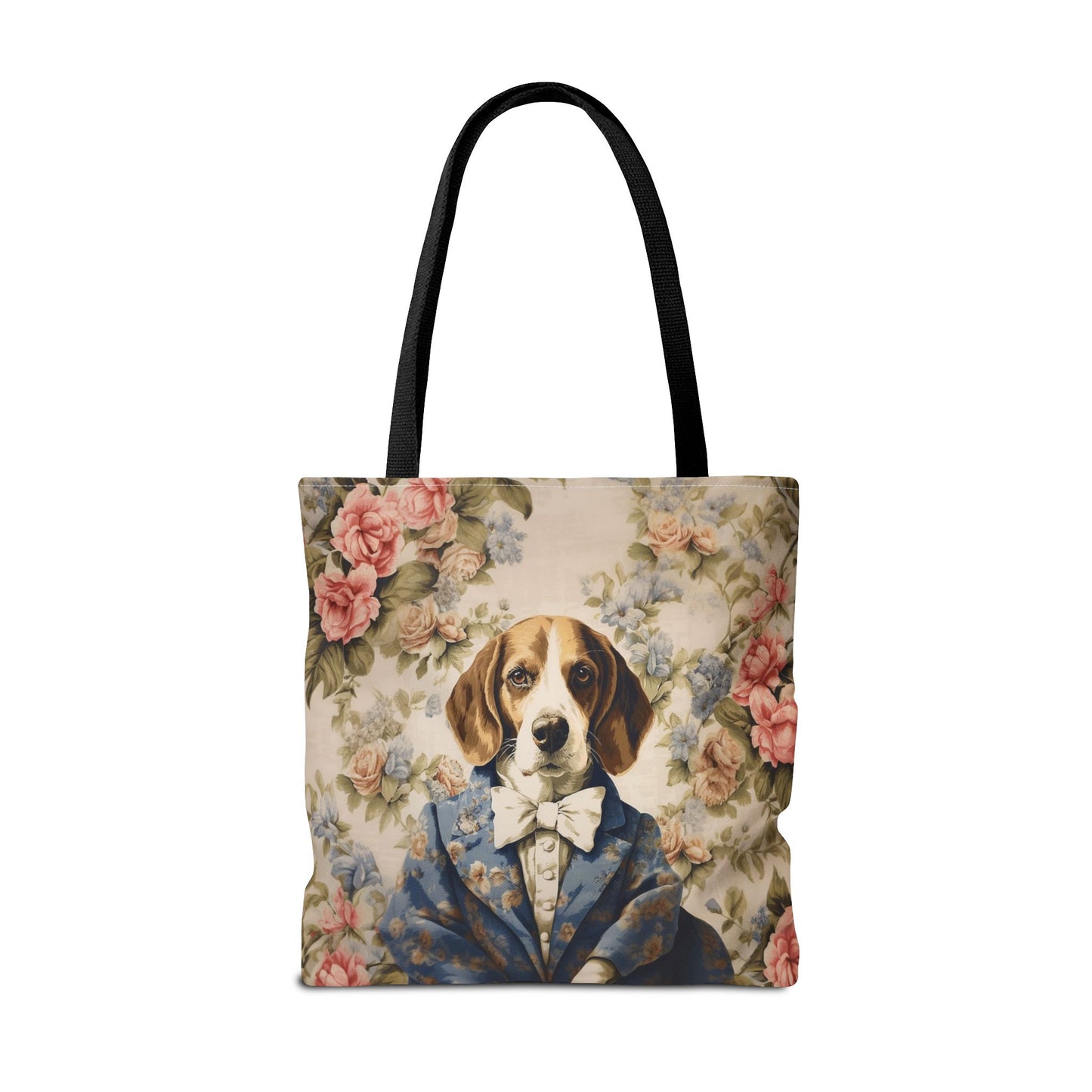 Beagle Blossom Tote Bag, Vintage Floral Dog Lover Gift, Eco-Friendly Bag