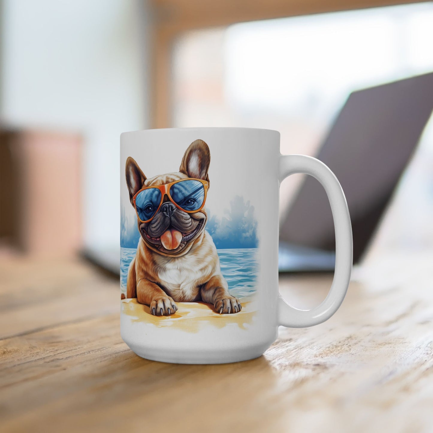 Frenchie Beach Vibes Mug - Fun Summer Dog Lover Gift