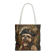 Shih Tzu Pirate Tote Bag, Eco-Friendly Canvas for Dog Lovers