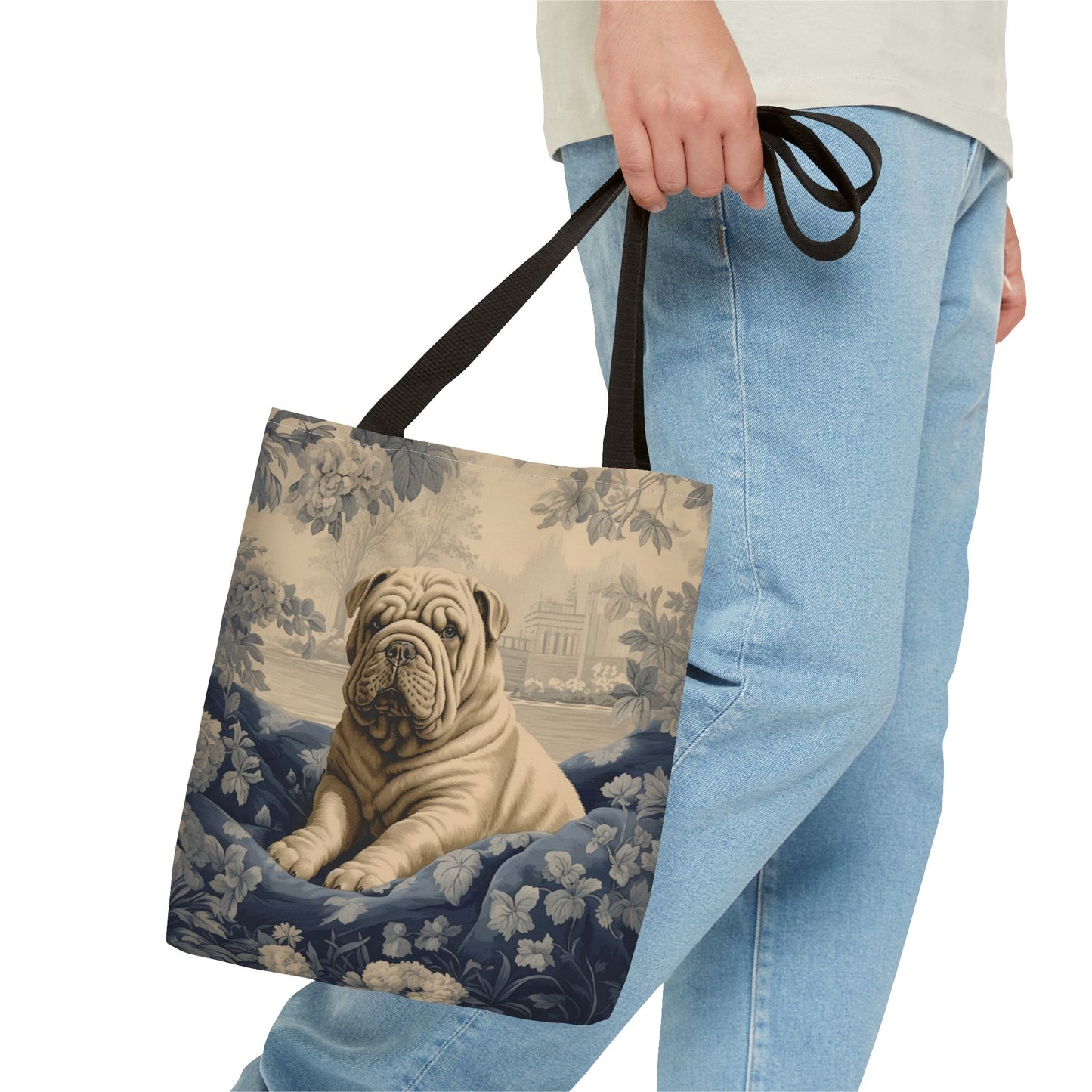 Vintage Shar Pei Canvas Tote Bag - Artistic Dog Lover Gift