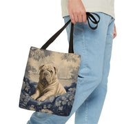 Vintage Shar Pei Canvas Tote Bag - Artistic Dog Lover Gift