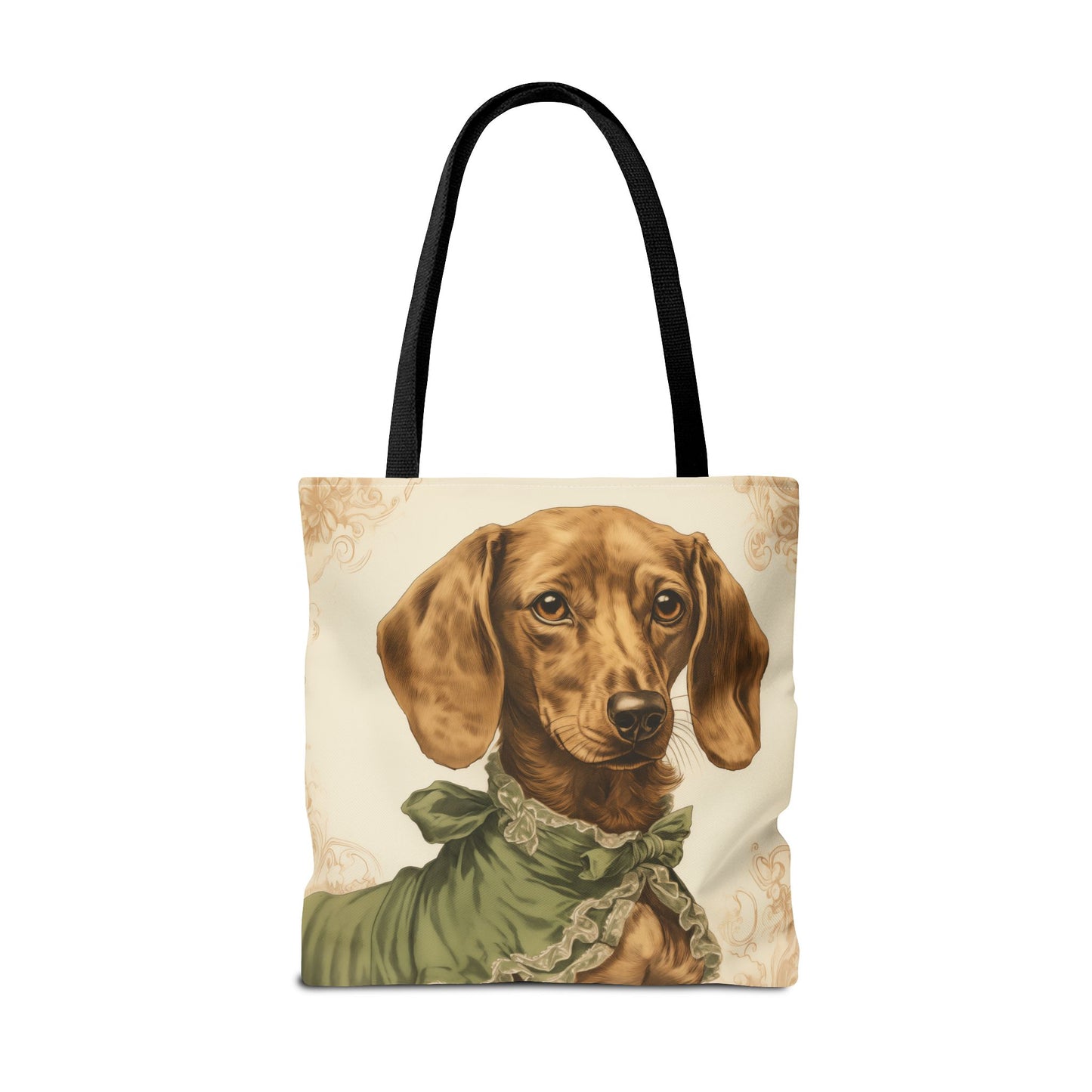 Regal Dachshund Canvas Tote Bag, Elegant Dog Lover Gift, Vintage Art Style