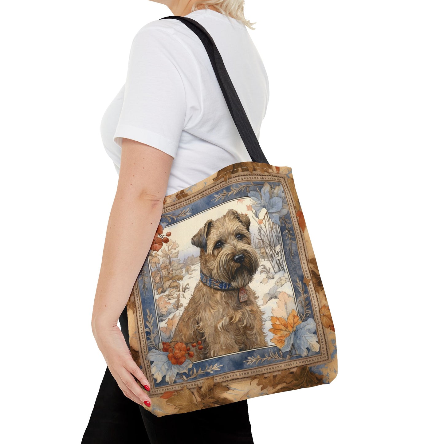 Wheaten Terrier Autumn Canvas Tote Bag, Eco-Friendly Dog Lover Gift