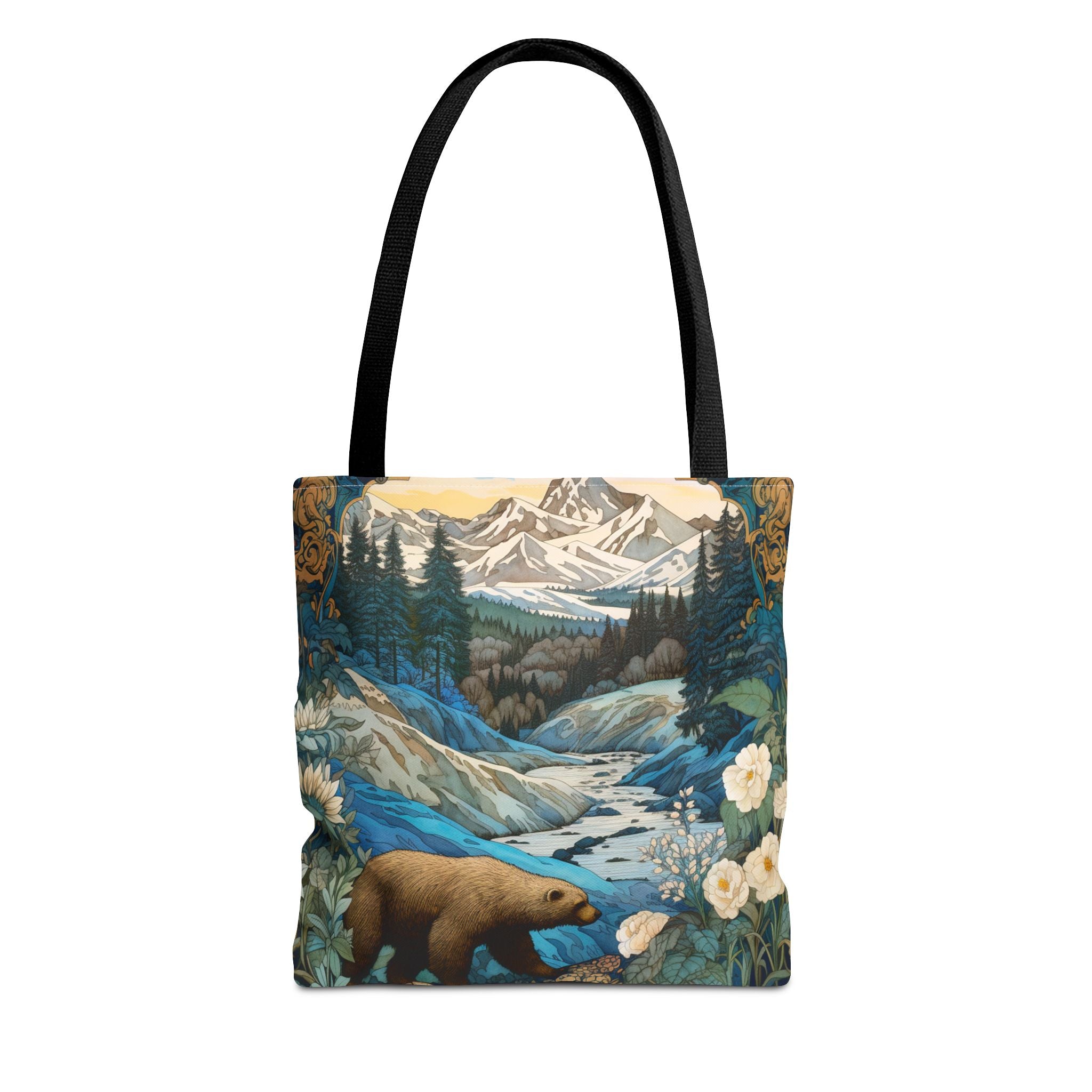 Grizzly in Mountain Wilderness Tote Bag, Eco-Friendly Adventure Gift