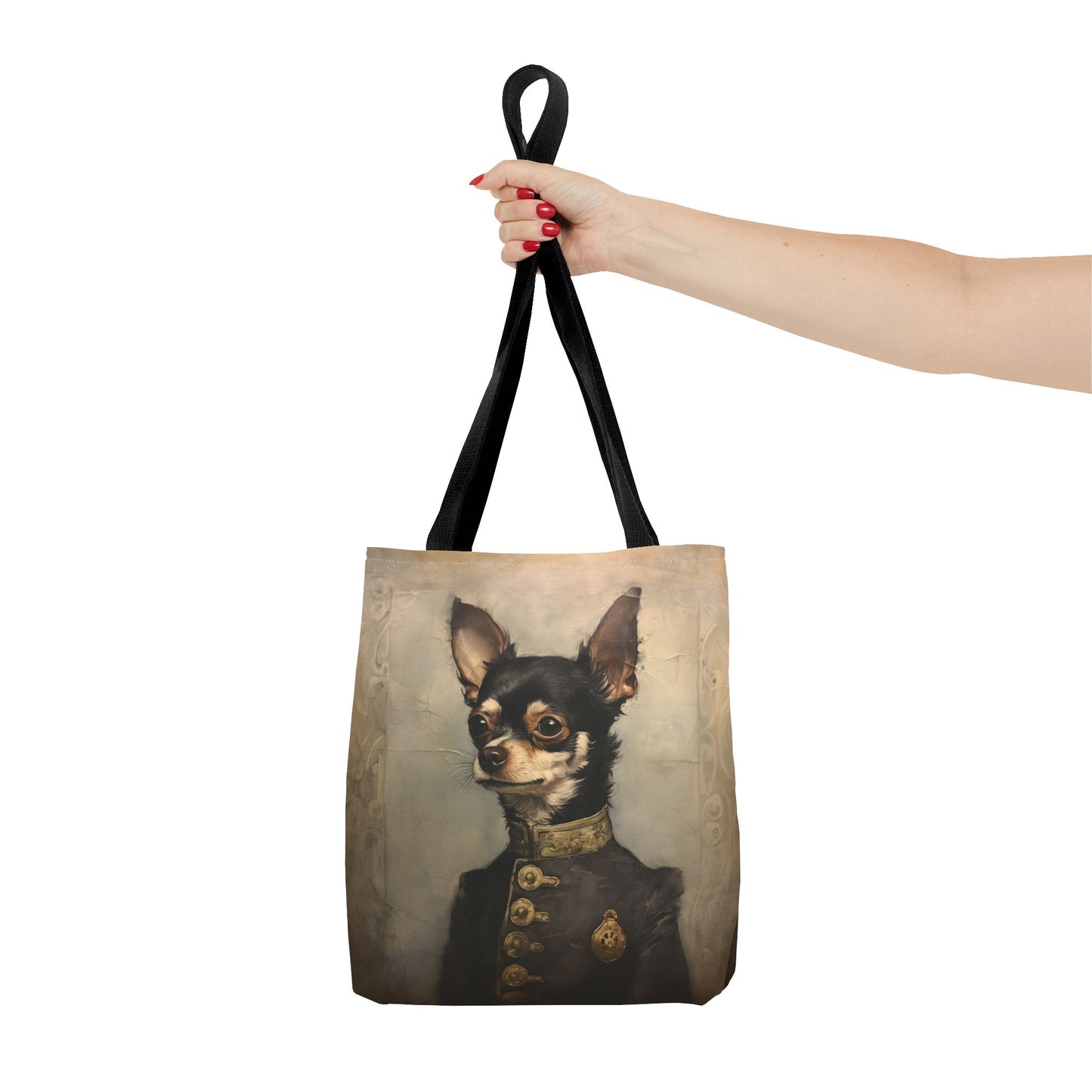 Regal Chihuahua Tote Bag, Artistic Canvas Eco-Friendly Pet Lover's Carryall