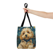 Golden Doodle Starry Night Tote Bag, Artistic Eco-Friendly Gift