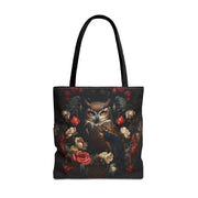 Elegant Owl and Floral Canvas Tote Bag, Eco-Friendly Daily Tote