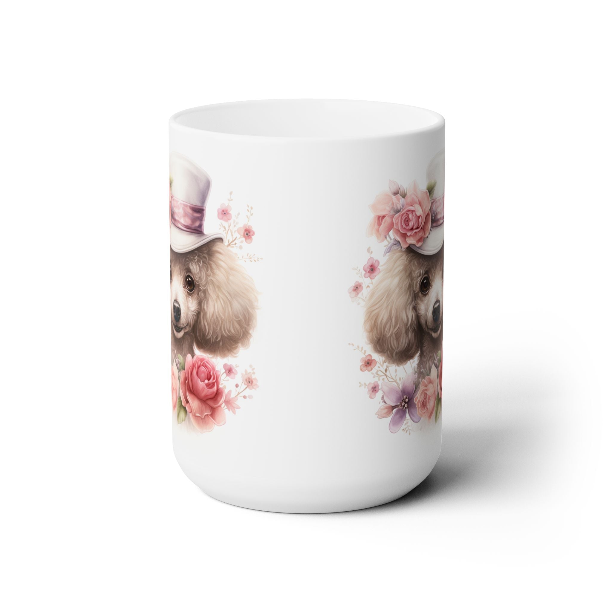 Charming Poodle Mug – Floral Design for Dog Lovers