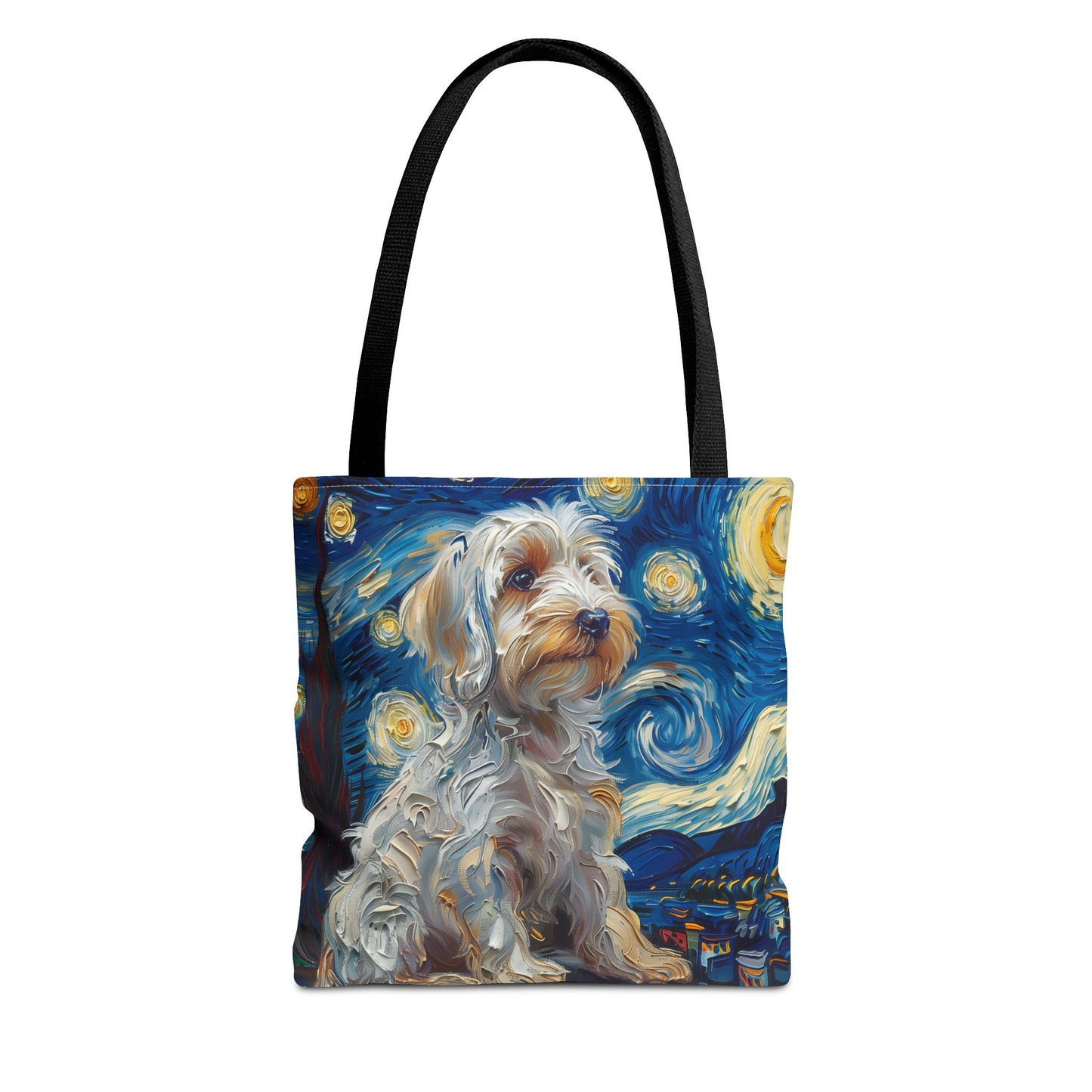 Starry Dachshund Canvas Tote Bag, Artistic Eco-Friendly Gift for Dog Lovers