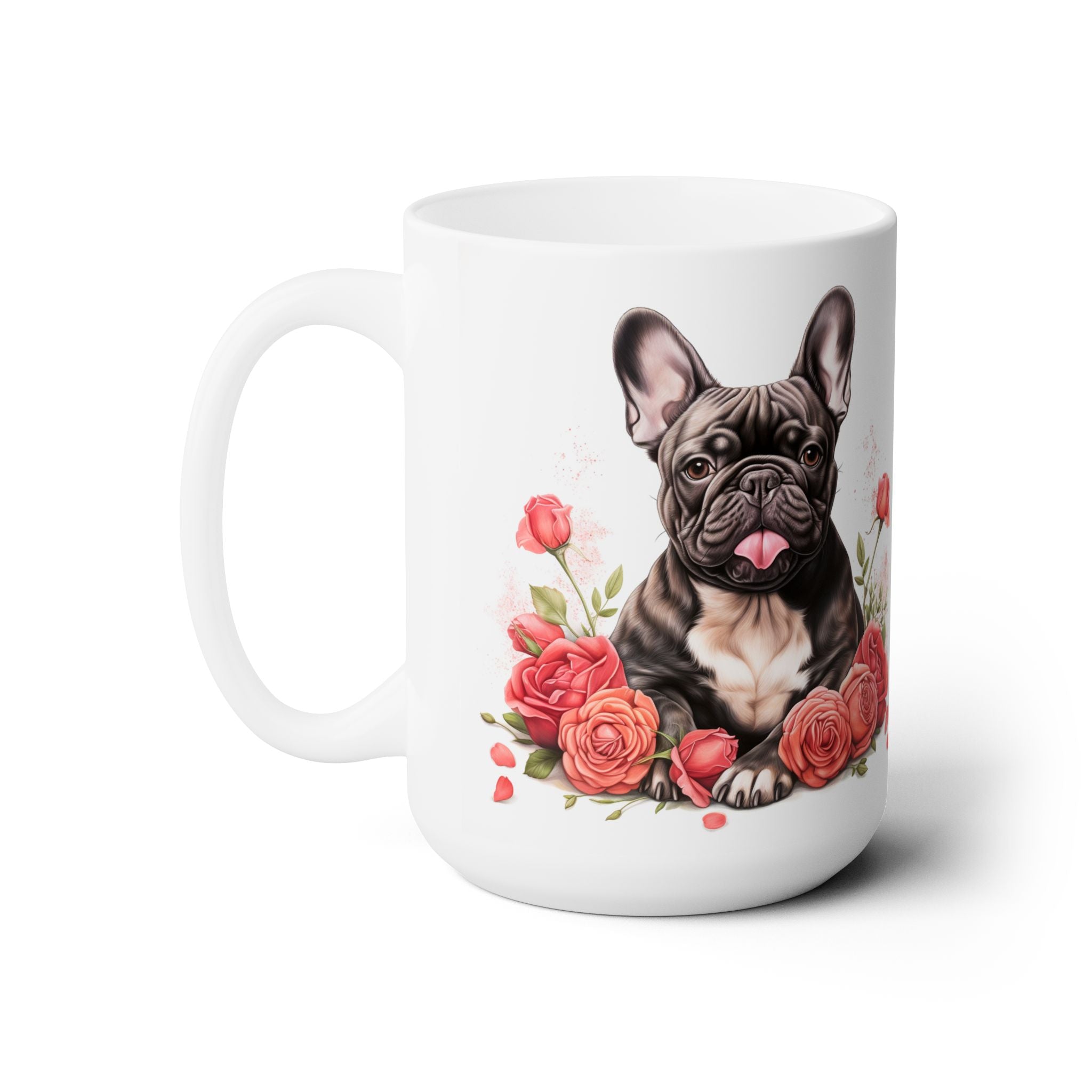 Frenchie Love Floral Coffee Mug - Valentine's Day Gift for French Bulldog Lovers - Darwin & Rose