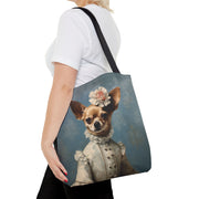 Elegant Chihuahua Canvas Tote Bag, Victorian-Inspired, Perfect Gift